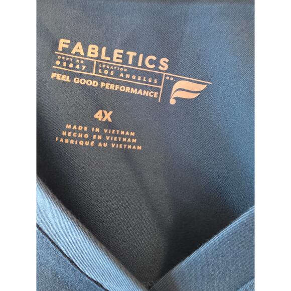 Fabletics Scrub Top 4x Womens Plus Size Blue V Neck Short Sleeve Medical Office - Picture 3 of 5